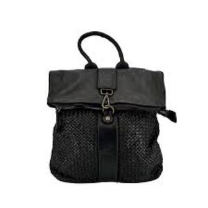 NWOT Sundance☀️Sophisticated Black Leather Backpack with Textured Finish